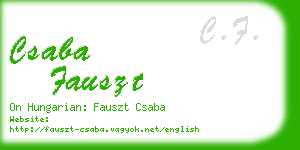 csaba fauszt business card